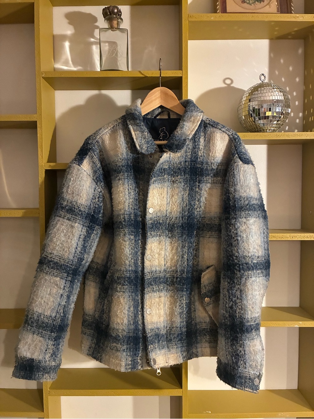 Kuwalla Plaid Jacket in Blue and Cream